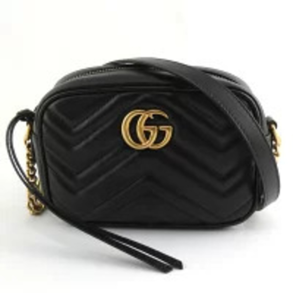 Gucci GG Marmont Quilted Bag Chain Shoulder Black